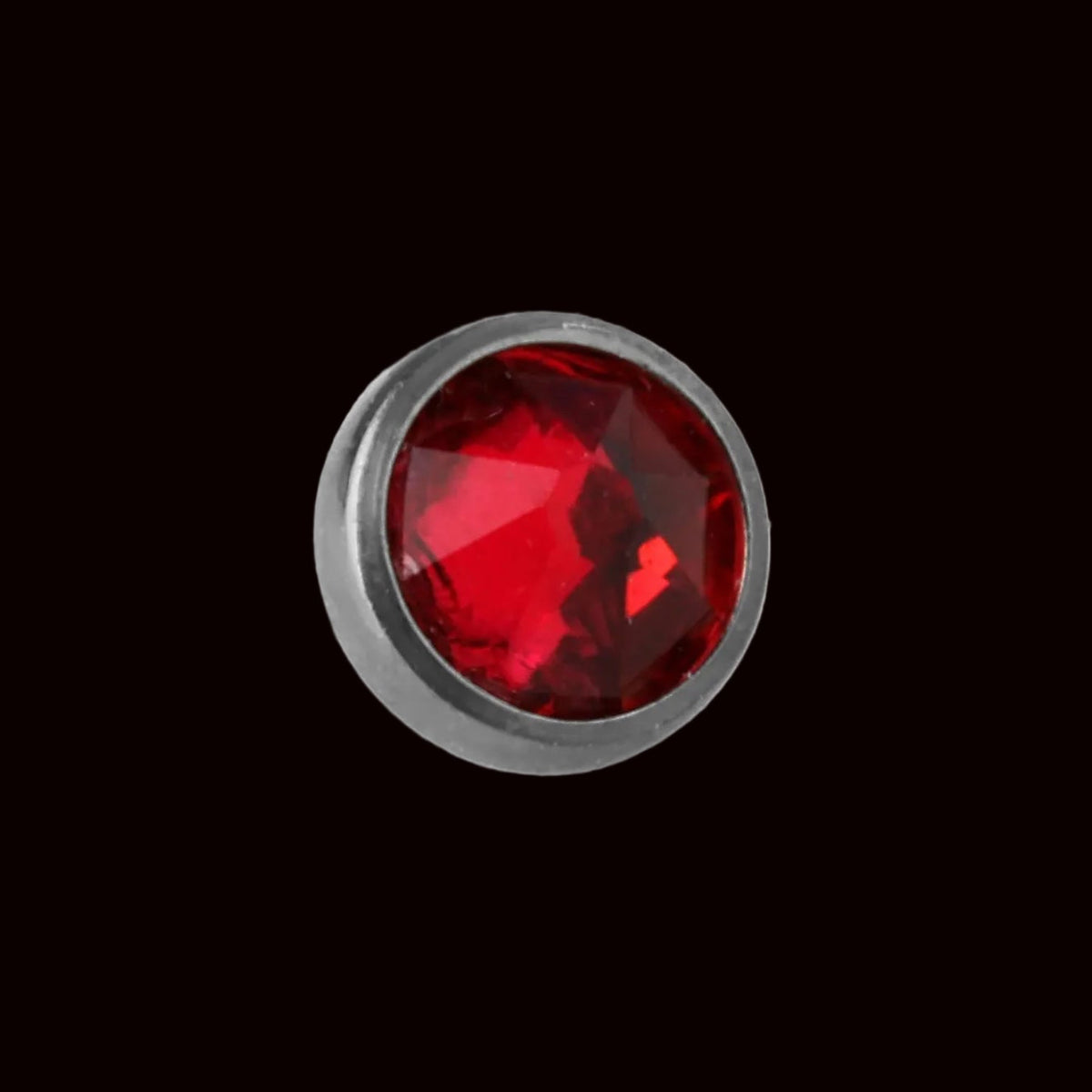 6m Red Rose Cut CZ 14g Threaded Top Ti.
