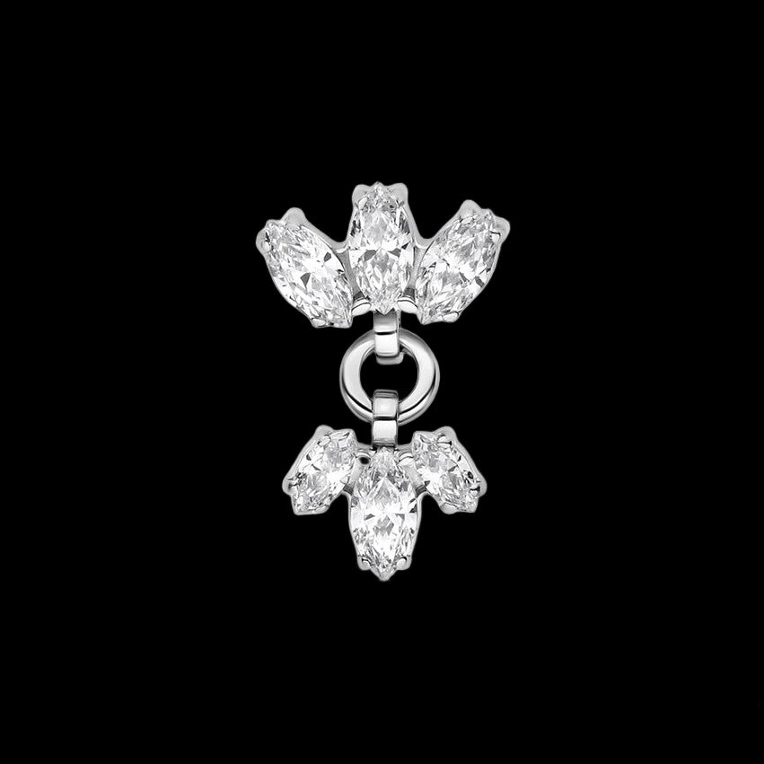 CZ Marquise Fan Dangle Ti.