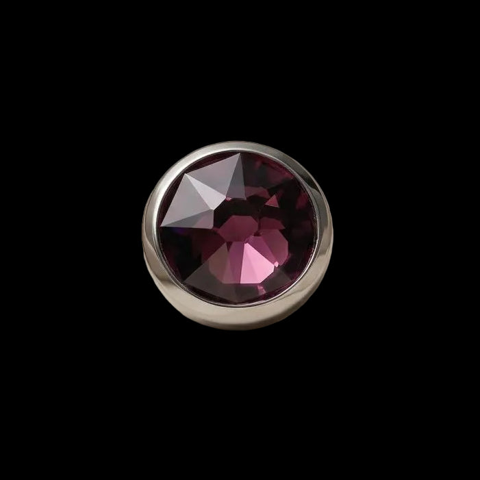 6m Rose Cut Amethyst CZ 14g Threaded Top Ti.