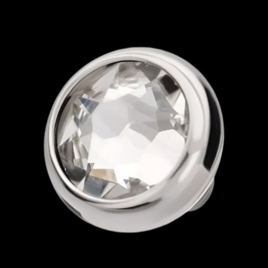 4m CZ Bezel 14g Threaded Top Ti.