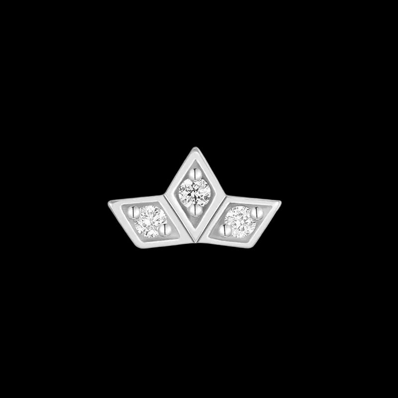 "Royal Triple Fan" Genuine Diamond WG