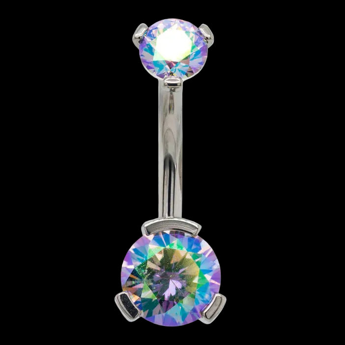 Double Paradise Shine Prong Navel Curve Ti.