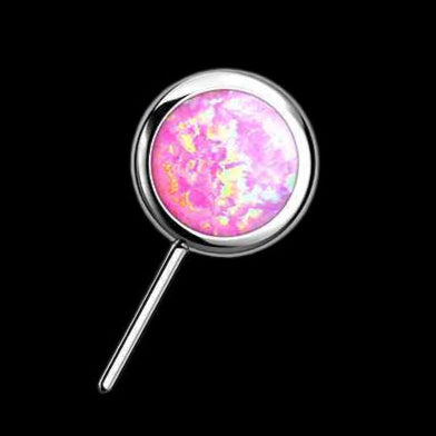 Pink Opal Cab Side Set Ti.