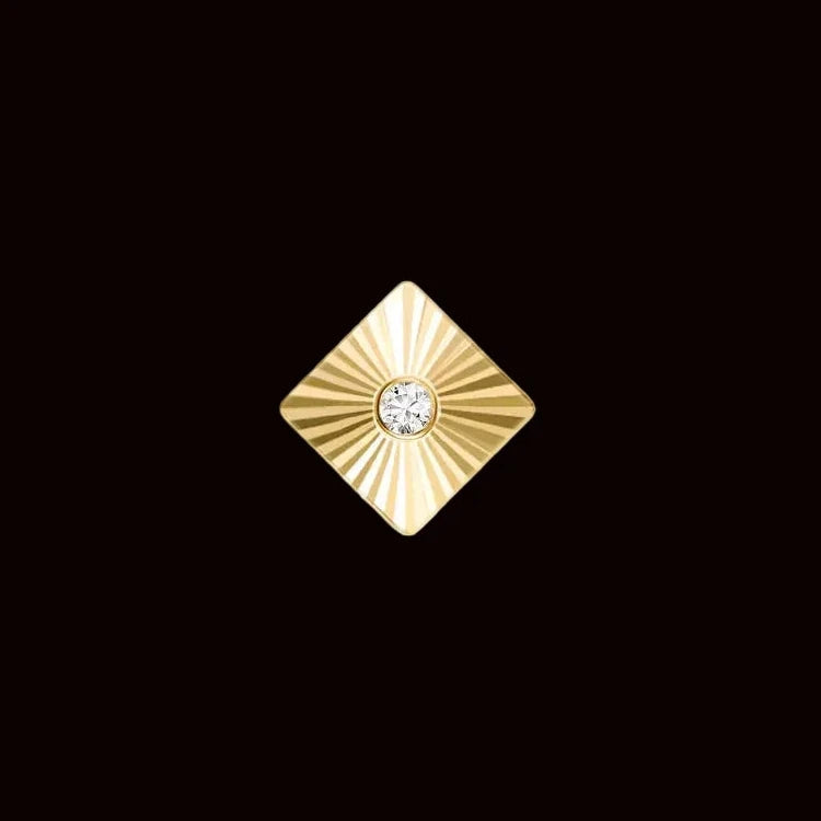 "Sloan Ray Square" Genuine Diamond YG