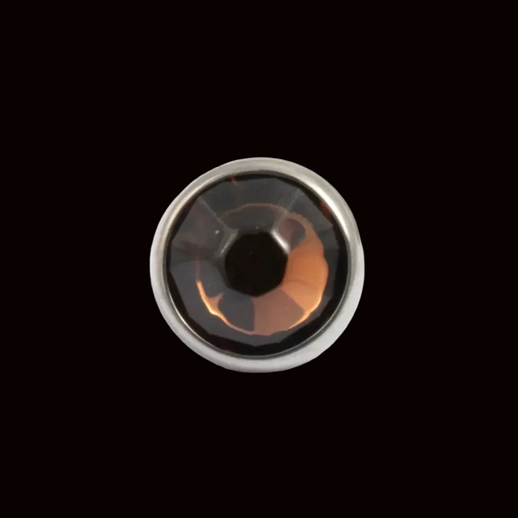 6m Smoky Topaz Rose Cut CZ 14g Threaded Top Ti.