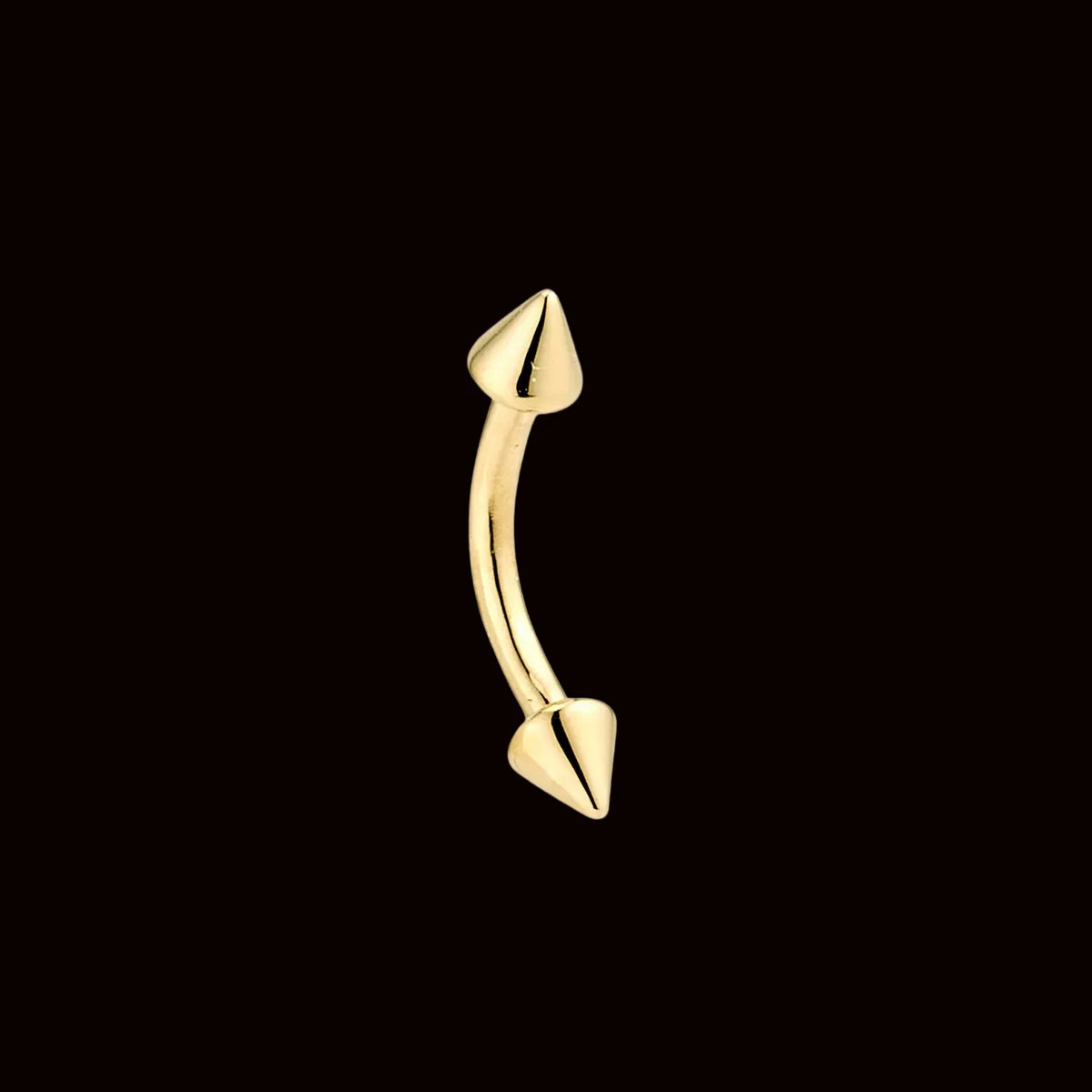 16g 5/16 Threaded Spiked Curve 14k YG