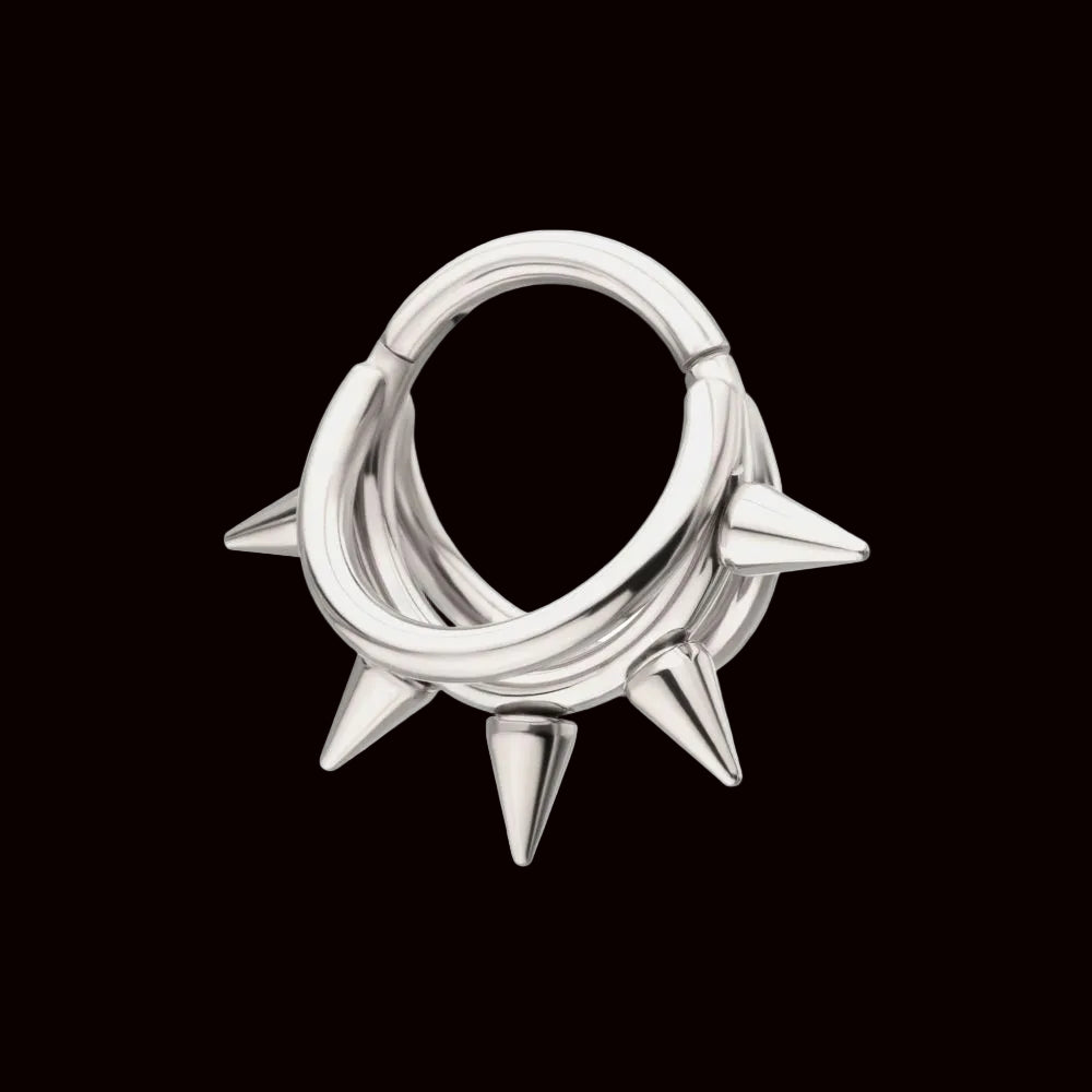 "Spiked Triple Hoop" 16g 5/16 Ti. Clicker