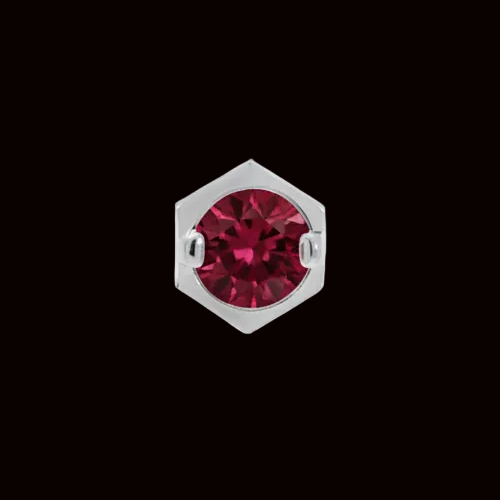 "Stippled Honeycomb" Garnet CZ Ti.