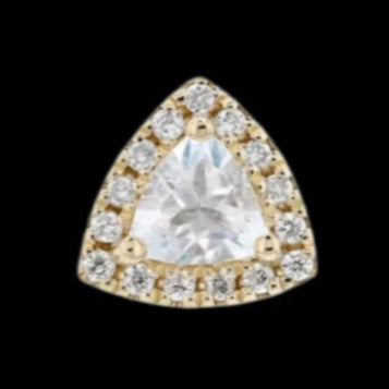 "Trillion" Genuine Moonstone/Diamond YG