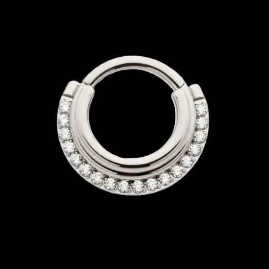 Triple Stack CZ 16g 3/8 Clicker Ti.