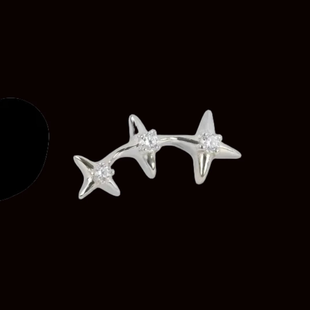 "Triple Star Cluster" CZ 14k WG
