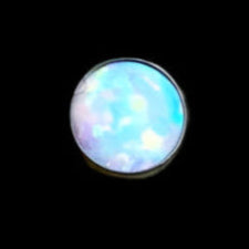 4m White Opal 14g Threaded Top Ti.