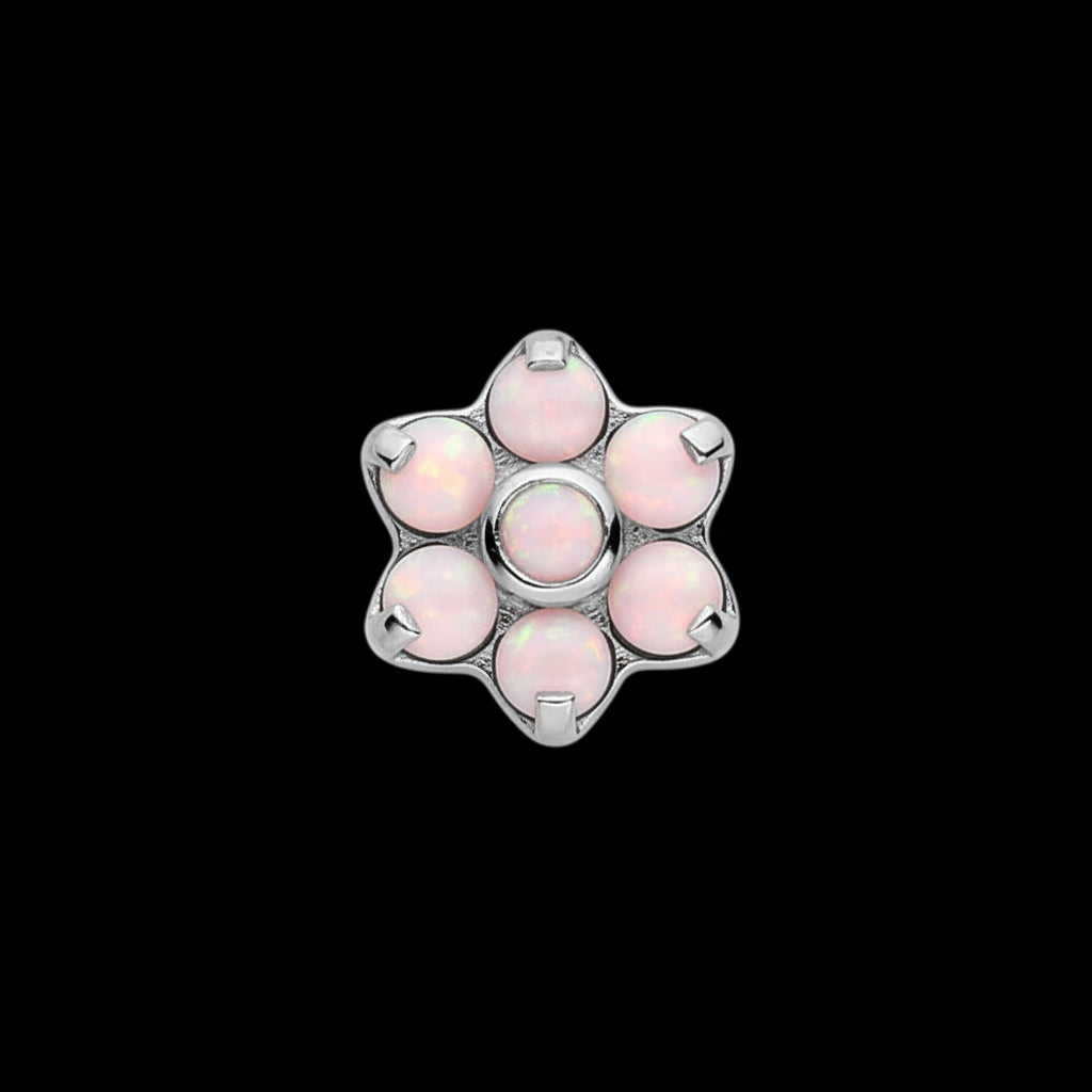 Bubblegum Pink Opal Flower Ti.