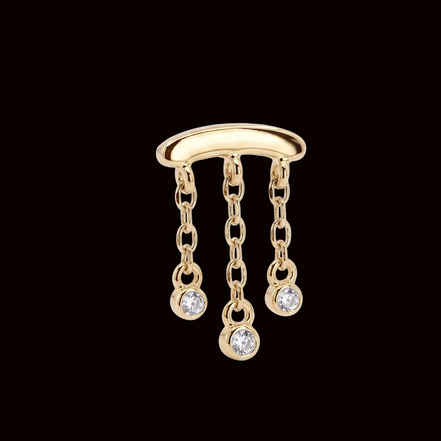 "Winnie Dangle" CZ 14k YG