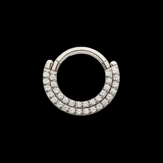 16g 3/8 Stacked CZ Clicker Ti.