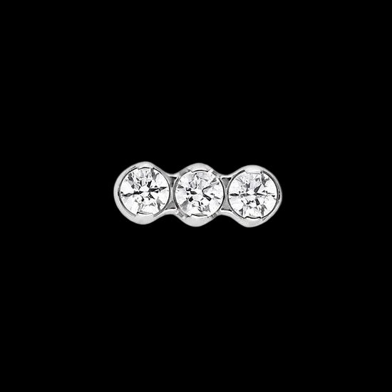 3 Gem CZ Straight Cluster Ti.