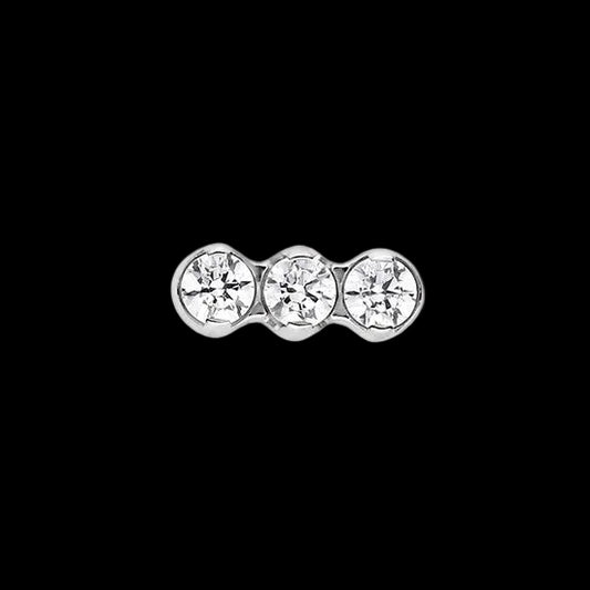 3 Gem CZ Straight Cluster Ti.