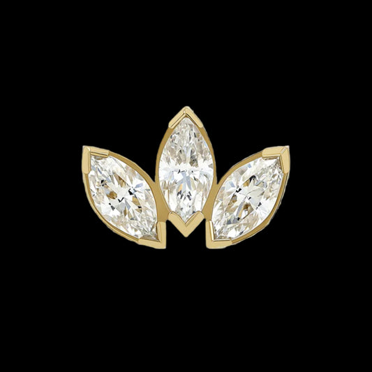 3 Stone CZ Marquise Fan YG