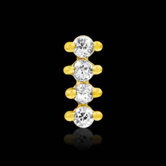 4 gem CZ Bar YG