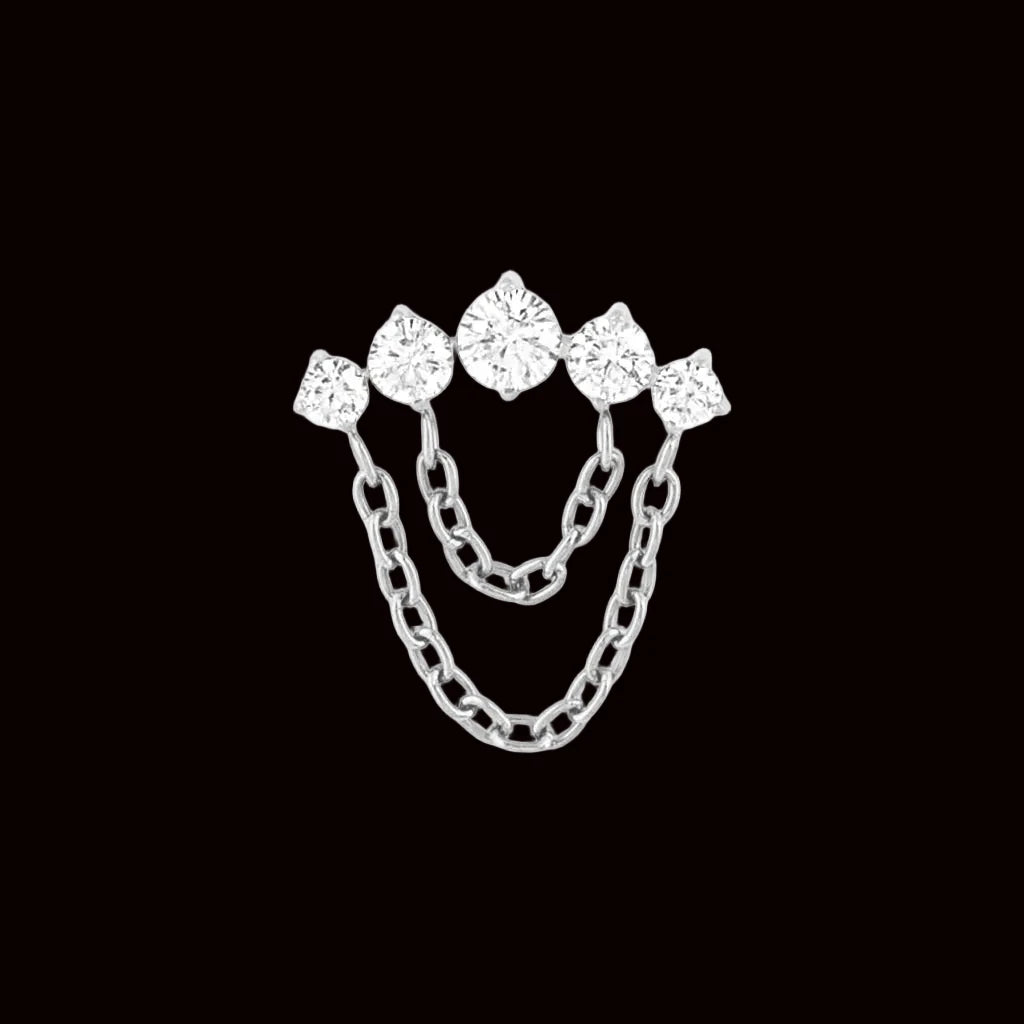 "Four Rounds Loop Chain" CZ Ti.