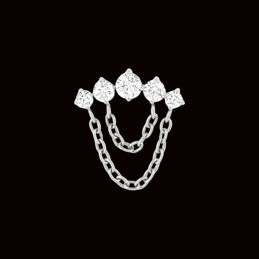 "Four Rounds Loop Chain" CZ Ti.