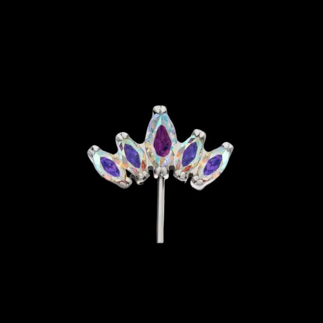 5 gem Aurora Marquise Fan Cluster Side Set Ti.