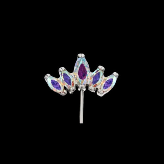 5 gem Aurora Marquise Fan Cluster Side Set Ti.