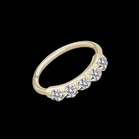 18g 5/16 5 gem CZ Seamring YG