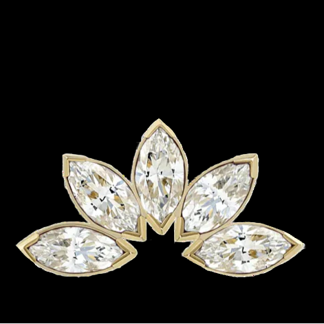 5 Stone CZ Marquise Fan YG