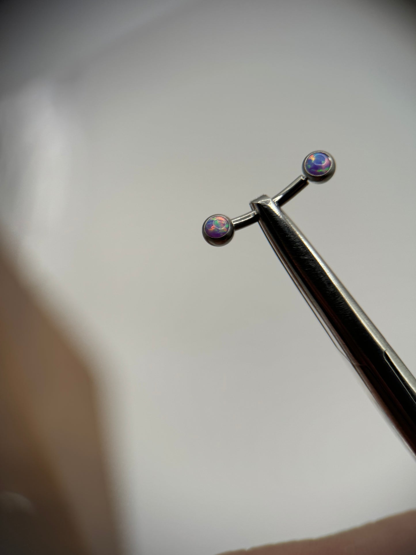 16g Double gem Lav Opal Ti. Curve Barbell