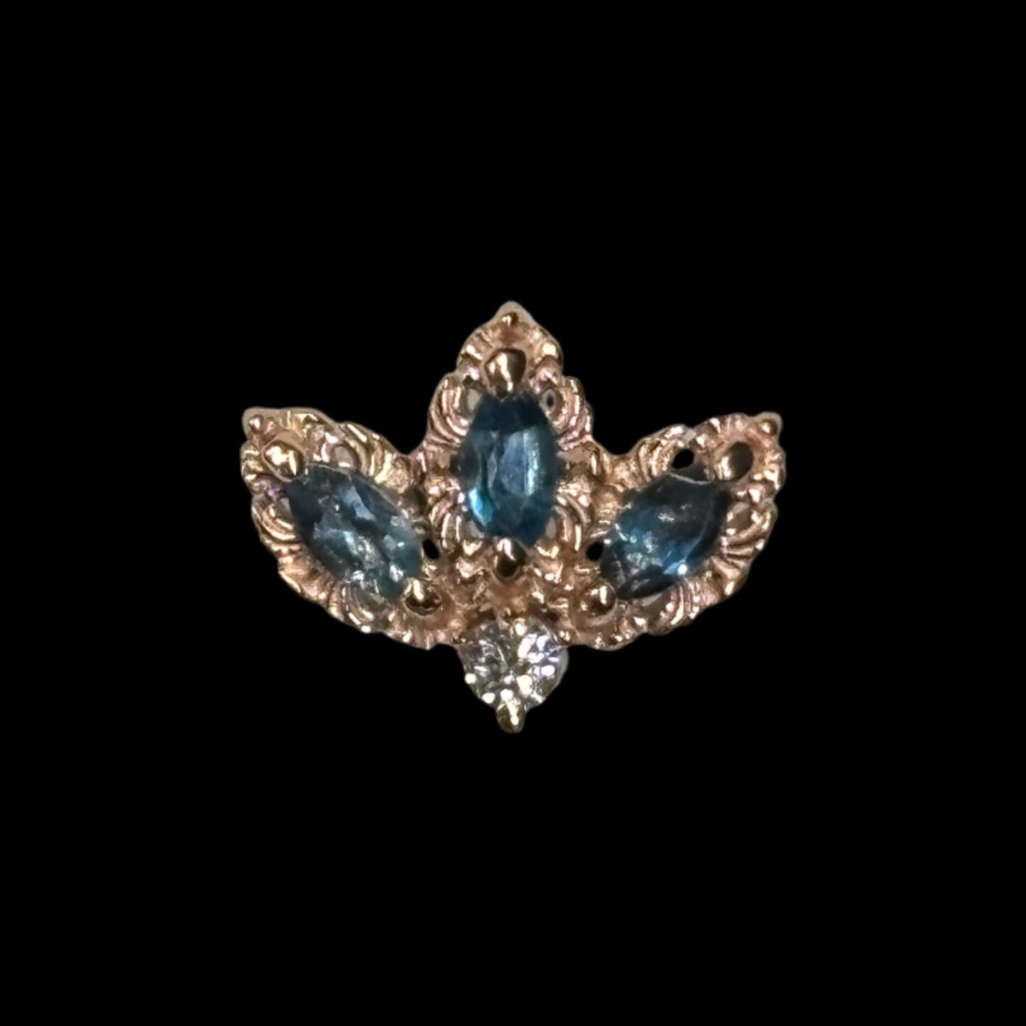 "The Vow" Genuine London Blue Topaz/Diamond RG