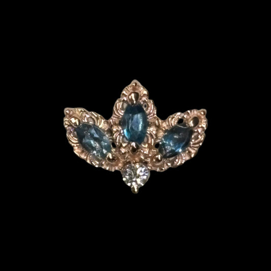 "The Vow" Genuine London Blue Topaz/Diamond RG
