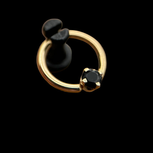 16g 5/16 Black gem Ring YG