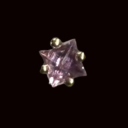 2m Genuine Pink Sapphire Princess Prong 18k YG