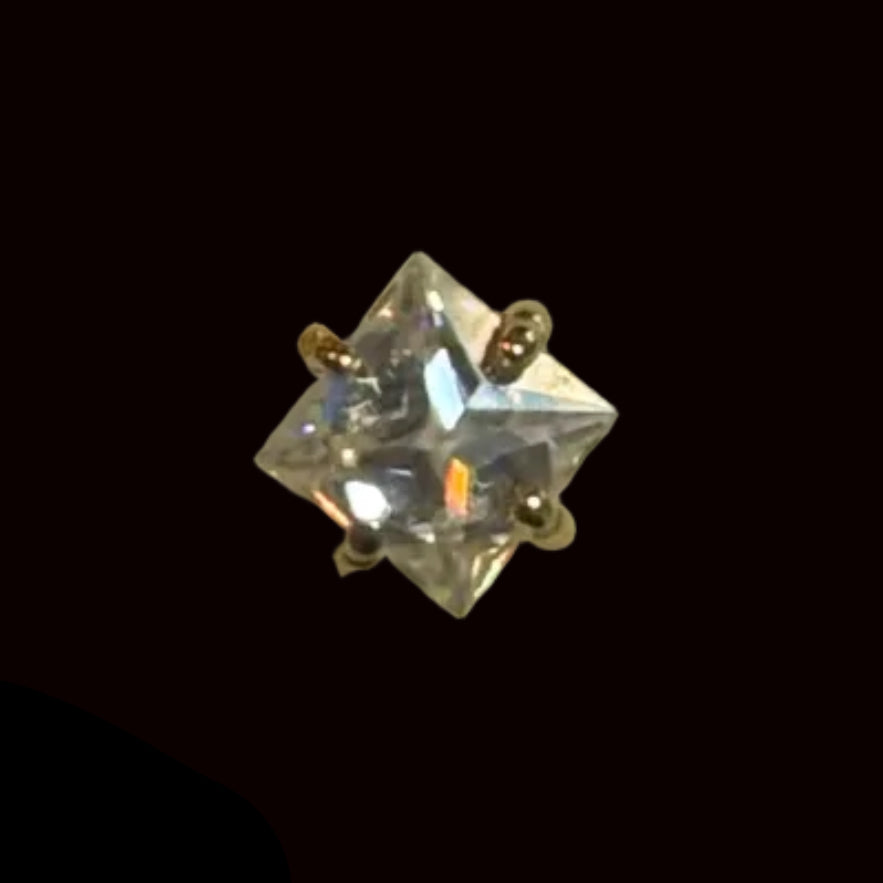 3m Moissanite Princess Prong 14k YG