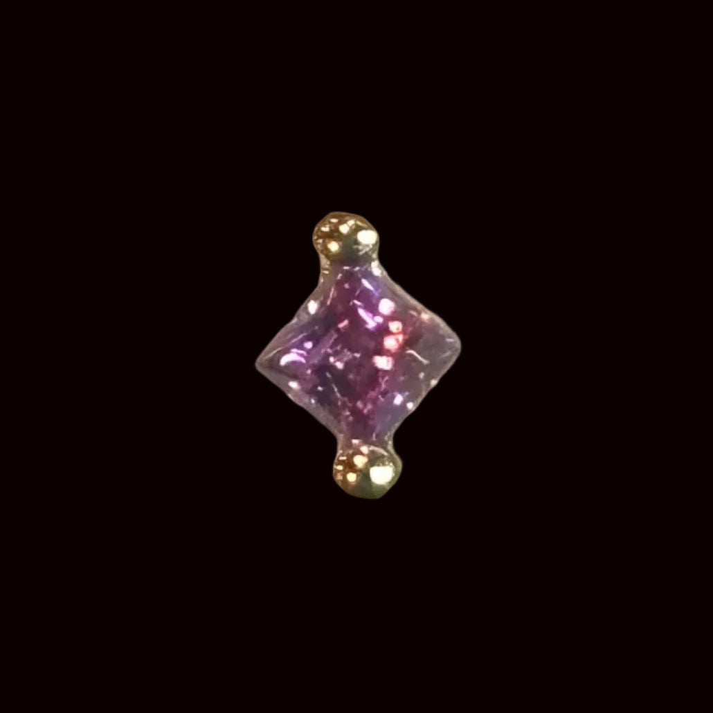 "Princess Bead" Purple CZ 18k YG