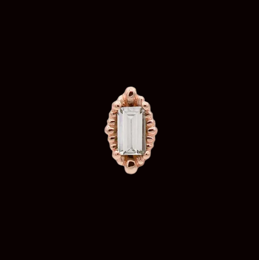 "Melange Baguette" Genuine Diamond 14k RG