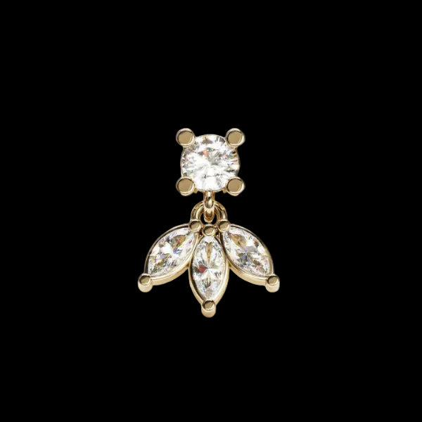 "Lotus Dangle" Lab Diamond YG
