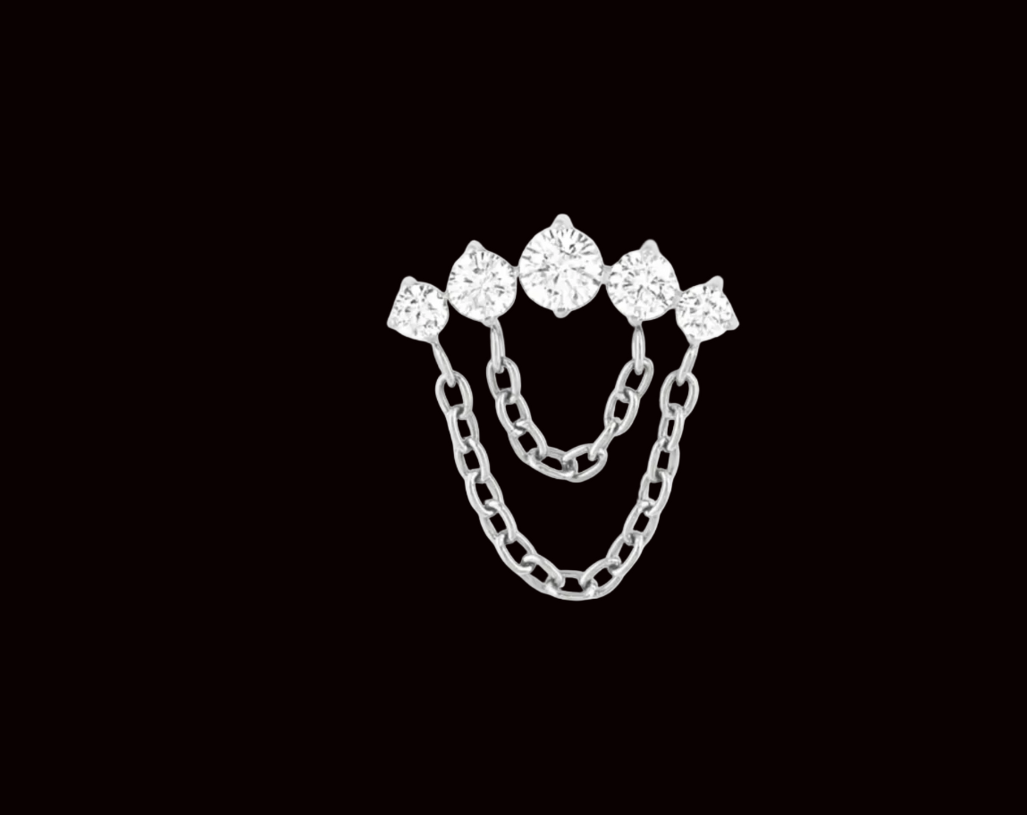 Four Rounds Loop Chain CZ Ti.