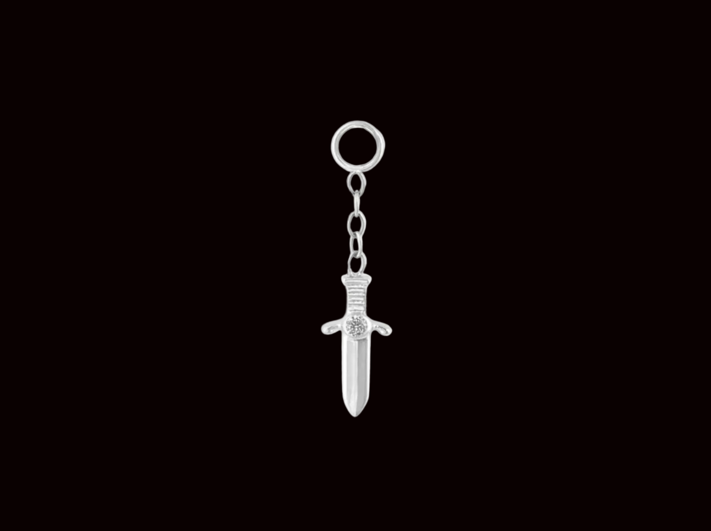 Dagger Charm CZ Ti