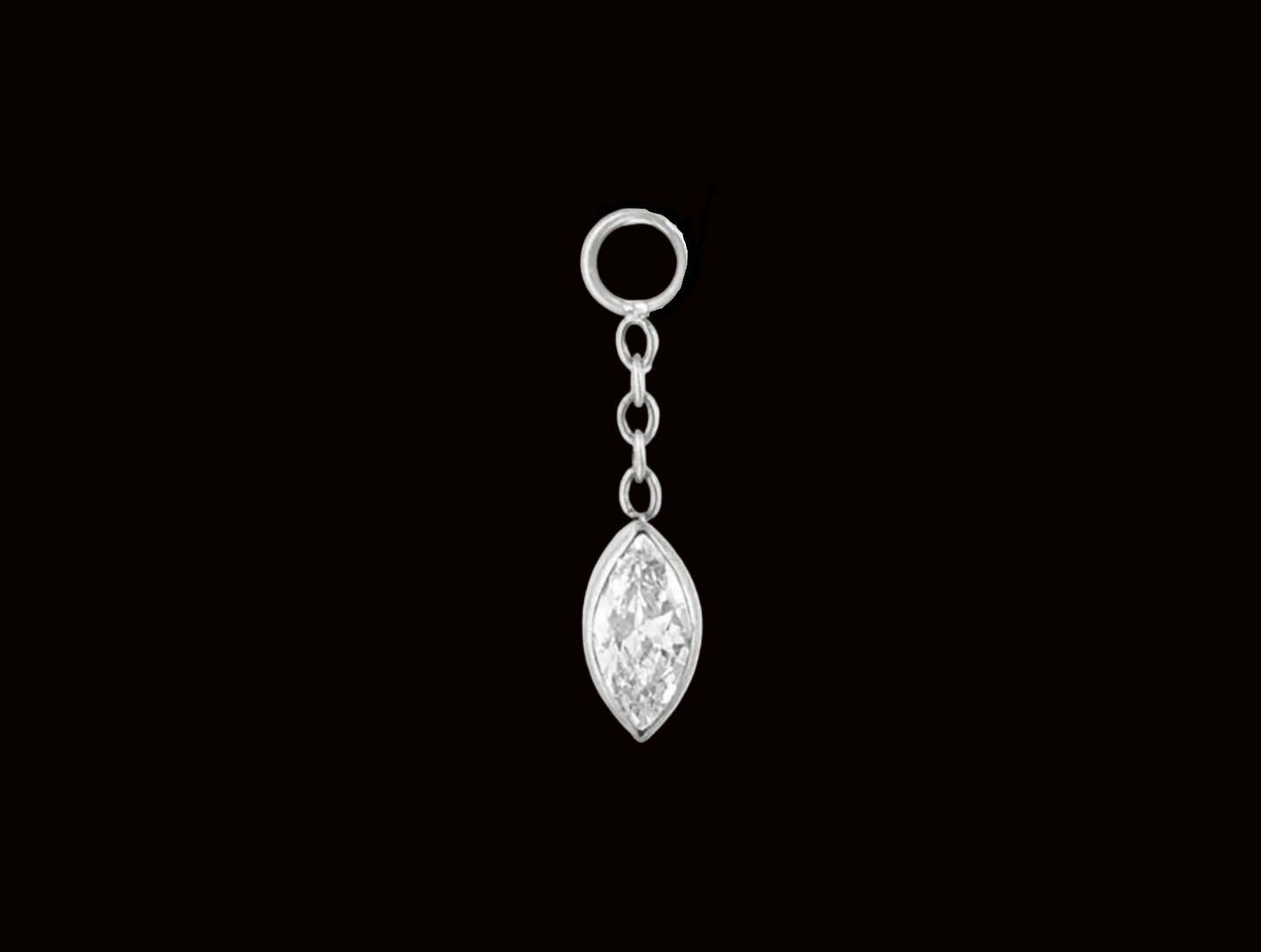 Marquise Dangle Charm CZ Ti.