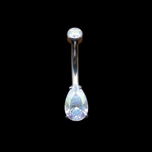 Aurora Pear Prong Navel Curve Ti.