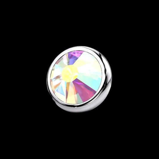 6m Rose Cut Aurora 14g Threaded Top Ti.