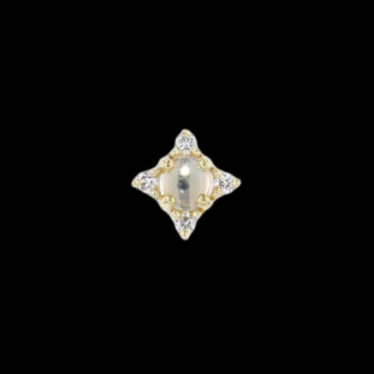 "Alice"(small) Genuine Moonstone/Diamond YG