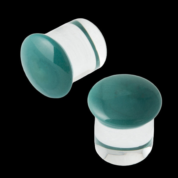 6g Aqua/Clear Glass Plugs