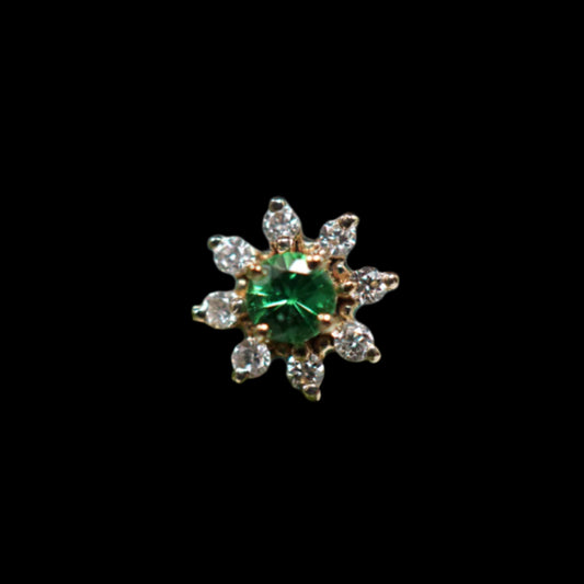"Athena Mini" Tsavorite/Diamond YG