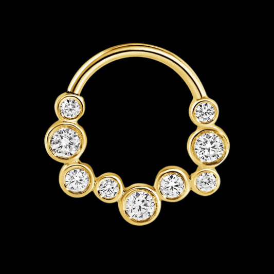 "Bubble Bezel" CZ Seamring YG