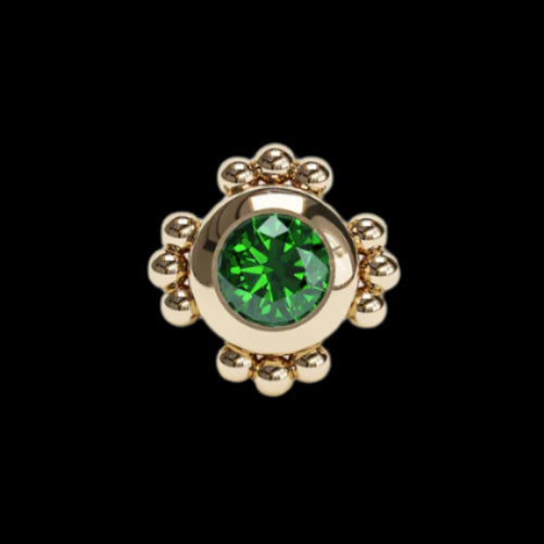 "Beaded Emerald" YG