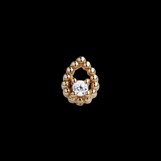 "Beaded Pear" CZ YG