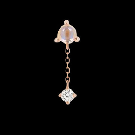 "Bianca" Genuine Blue Moonstone/White Sapphire RG
